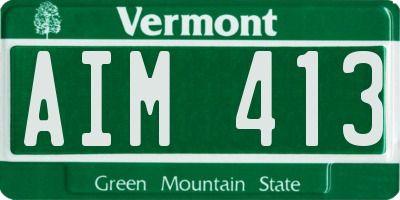 VT license plate AIM413