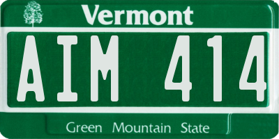 VT license plate AIM414