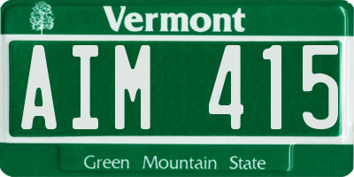 VT license plate AIM415