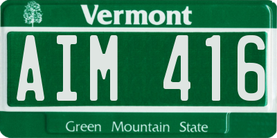 VT license plate AIM416