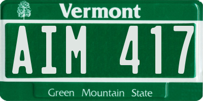 VT license plate AIM417