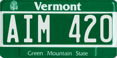 VT license plate AIM420