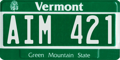VT license plate AIM421