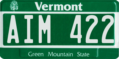 VT license plate AIM422