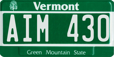 VT license plate AIM430