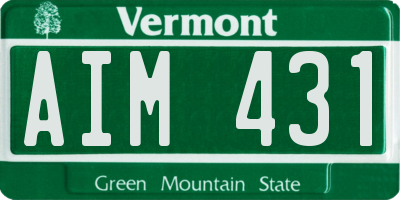 VT license plate AIM431