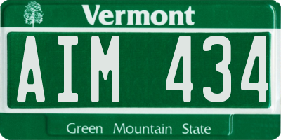 VT license plate AIM434