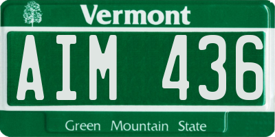 VT license plate AIM436
