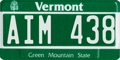 VT license plate AIM438