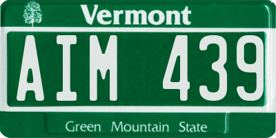 VT license plate AIM439