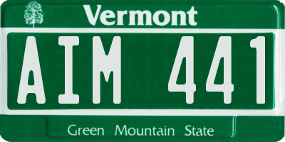 VT license plate AIM441