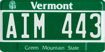 VT license plate AIM443