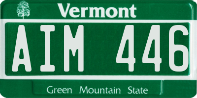 VT license plate AIM446
