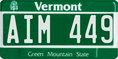 VT license plate AIM449