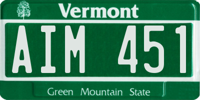 VT license plate AIM451