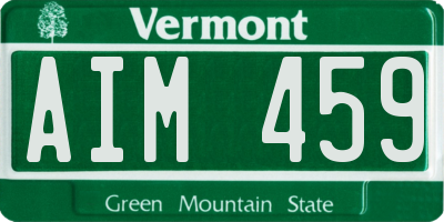 VT license plate AIM459