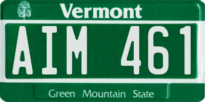 VT license plate AIM461