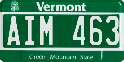 VT license plate AIM463
