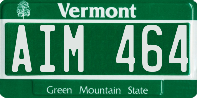 VT license plate AIM464