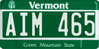 VT license plate AIM465