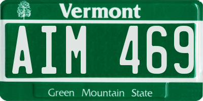 VT license plate AIM469
