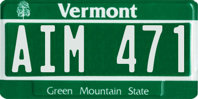 VT license plate AIM471