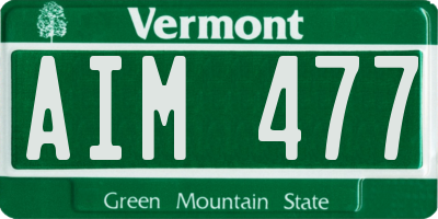 VT license plate AIM477