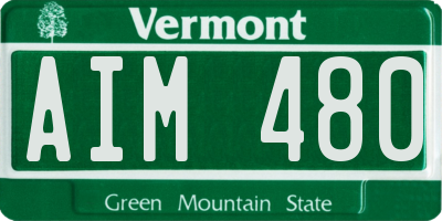 VT license plate AIM480