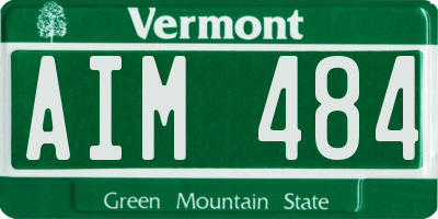 VT license plate AIM484