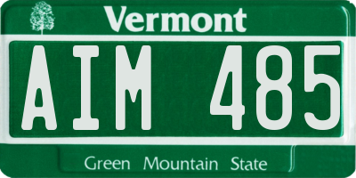 VT license plate AIM485