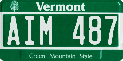 VT license plate AIM487