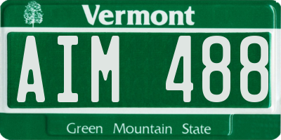 VT license plate AIM488