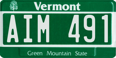 VT license plate AIM491