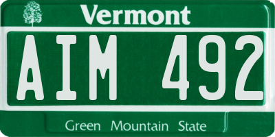 VT license plate AIM492