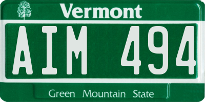 VT license plate AIM494