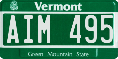 VT license plate AIM495