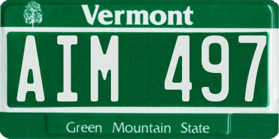 VT license plate AIM497
