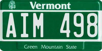 VT license plate AIM498