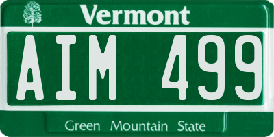 VT license plate AIM499