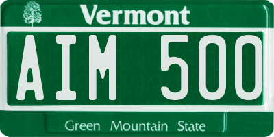 VT license plate AIM500