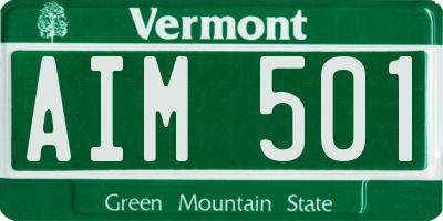 VT license plate AIM501
