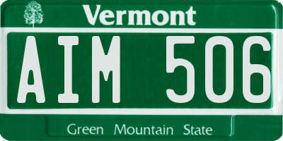 VT license plate AIM506