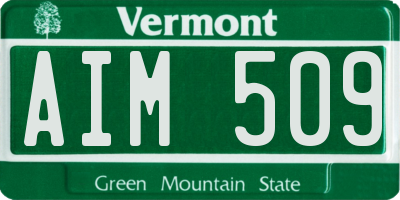 VT license plate AIM509