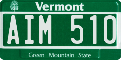 VT license plate AIM510