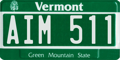 VT license plate AIM511