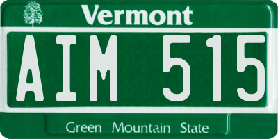 VT license plate AIM515