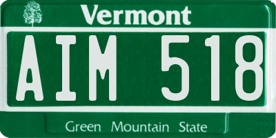 VT license plate AIM518