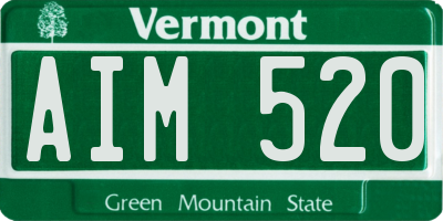 VT license plate AIM520