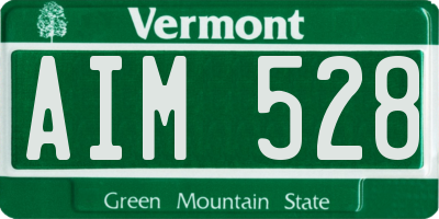 VT license plate AIM528
