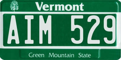 VT license plate AIM529